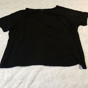 Lane Bryant Top Women's Plus Size 26/28 Black Short Sleeve Minimalist
